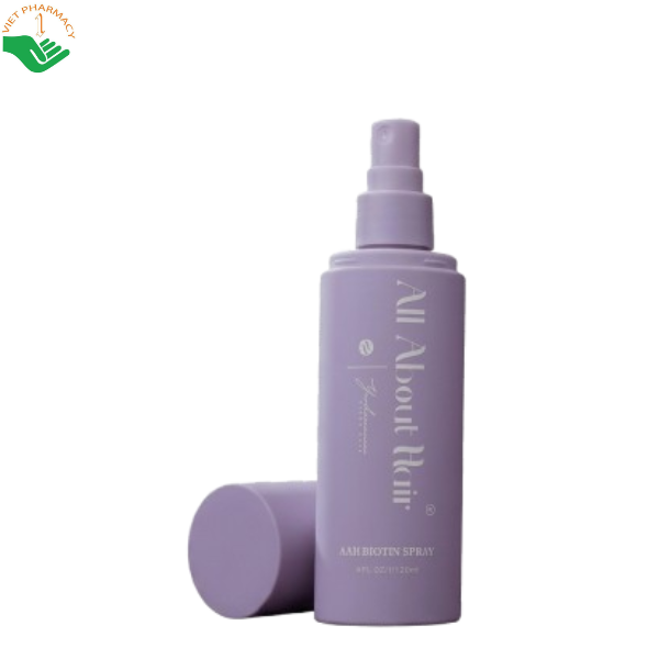 Xịt dưỡng tóc thuần chay Biotin Vegan Spray All About Hair thúc đẩy tóc mọc nhanh và chống lại tác hại từ nhiệt (Chai 120ml)
