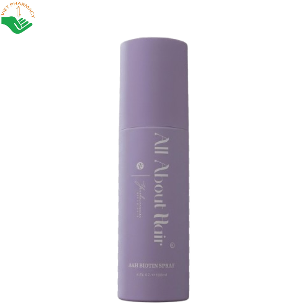 Xịt dưỡng tóc thuần chay Biotin Vegan Spray All About Hair thúc đẩy tóc mọc nhanh và chống lại tác hại từ nhiệt (Chai 120ml)