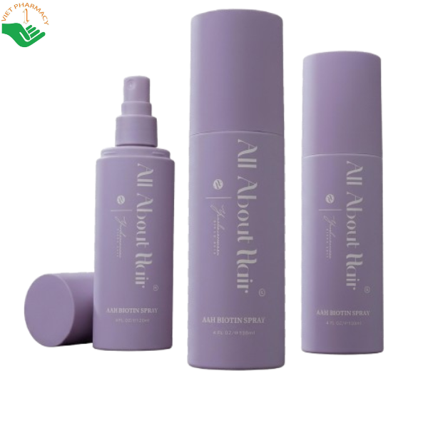 Xịt dưỡng tóc thuần chay Biotin Vegan Spray All About Hair thúc đẩy tóc mọc nhanh và chống lại tác hại từ nhiệt (Chai 120ml)
