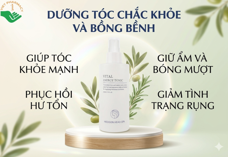 Xịt dưỡng tóc Vital Energy Tonic Dr.Hedison giúp tóc chắc khỏe và bồng bềnh (Chai 200ml)