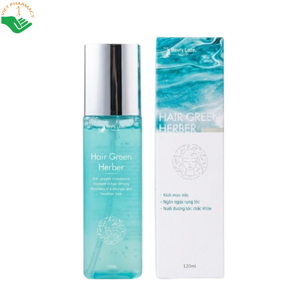 Xịt kích mọc tóc Hair Green Herber Quyên Lara giúp tóc nhanh dài và hạn chế gãy rụng (Chai 120ml)