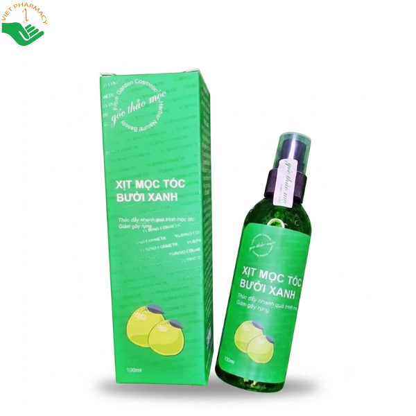 Xịt mọc tóc bưởi xanh Góc Thảo Mộc kích thích mọc tóc và phục hồi tóc hư tổn (Chai 100ml)