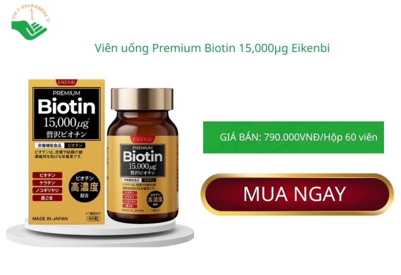 Vien-uong-Premium-Biotin-15000µg-Eikenbi-giup-giam-rung-toc-kich-thich-moc-toc-ho-tro-den-toc-va-nuoi-duong-toc-chac-khoe-Hop-60-vien