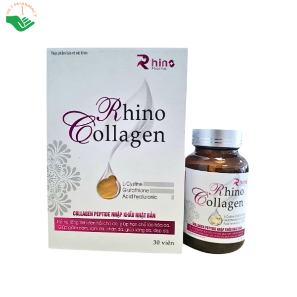 Vien-uong-trang-da-Rhino-Collagen-RhinoPharma-Ho-tro-cai-thien-do-dan-hoi-va-san-chac-cua-da-Hop-30-vien