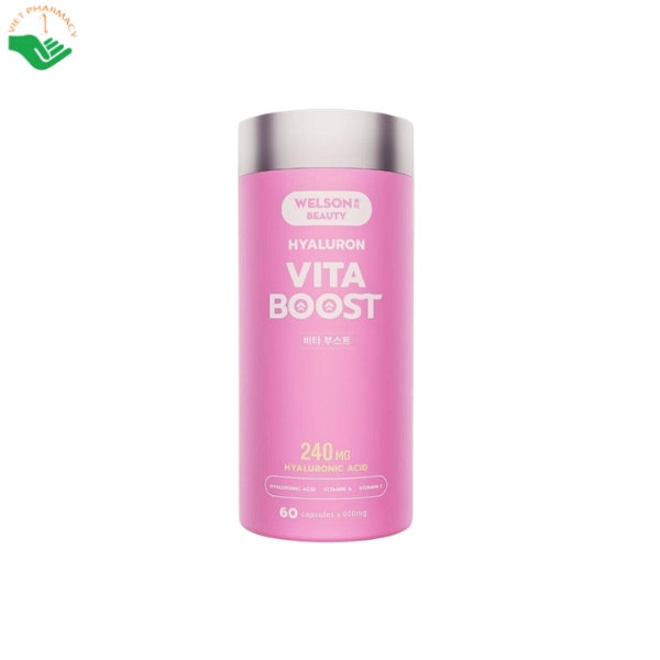 Vien-uong-Welson-Beauty-Hyaluron-Vita-Boost-CNS-Pharm-Korea-Ho-tro-cham-soc-va-lam-dep-da-Hop-60-vien