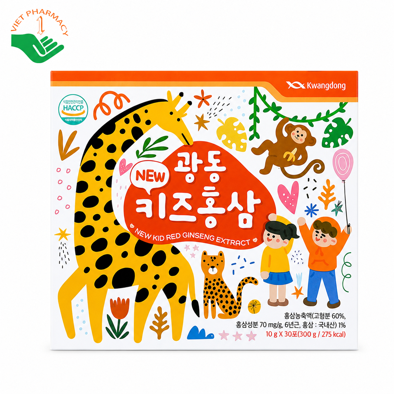 Nước hồng sâm hươu cao cổ Baby Kwangdong hỗ trợ tăng đề kháng và phát triển chiều cao hộp 30 gói x 10g