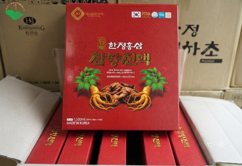 Nuoc-hong-sam-tram-huong-Han-Quoc-Hanjeong-Ho-tro-boi-bo-co-the-tang-cuong-suc-khoe-tong-the-Hop-30-goi-X-50-ml
