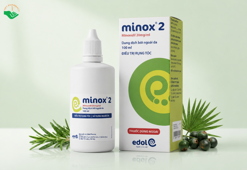 Thuốc điều trị rụng tóc Minox 20mg Edol kích thích mọc tóc và giảm rụng tóc