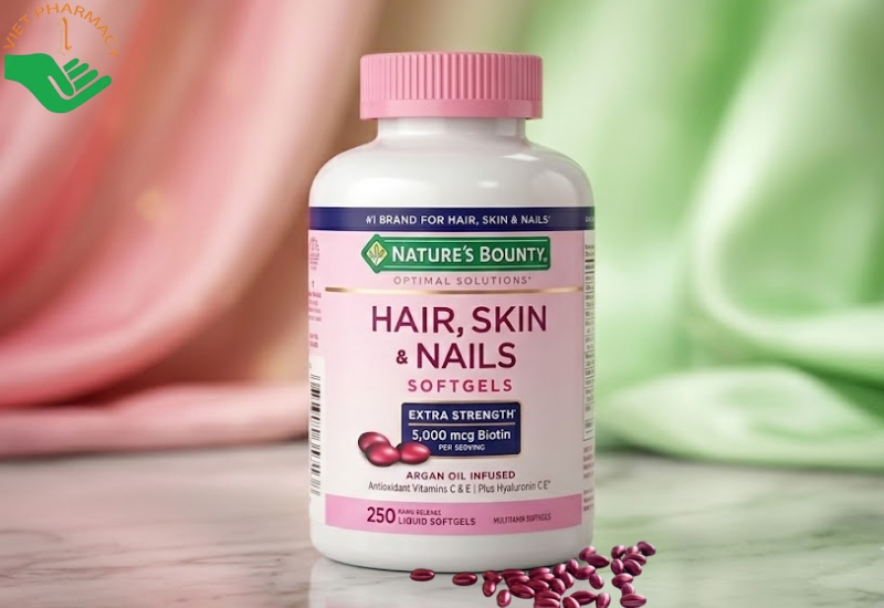 Vien-uong-Hair-Skin-Nails-Natures-Bounty-ho-tro-nuoi-duong-da-sang-khoe-toc-chac-khoe-mong-cung-cap-va-bo-sung-vitamin-khoang-chat-cho-co-the-Hop-250-vien