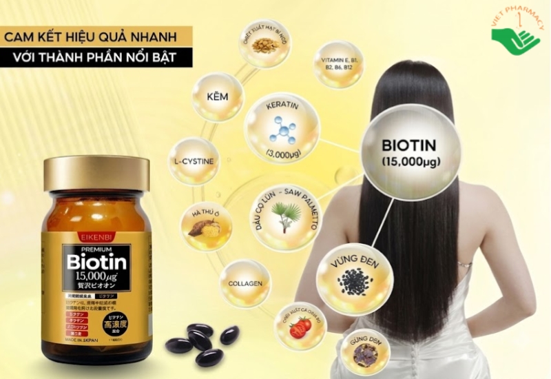 Vien-uong-Premium-Biotin-15000µg-Eikenbi-giup-giam-rung-toc-kich-thich-moc-toc-ho-tro-den-toc-va-nuoi-duong-toc-chac-khoe-Hop-60-vien
