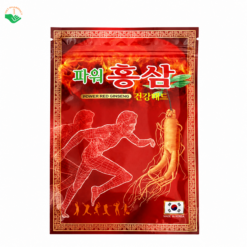 Cao dán hồng sâm Power Red Ginseng Korea DAEJEON TOWER INDUSTRY giảm đau kháng viêm, làm dịu các cơn đau cơ hộp 20 miếng