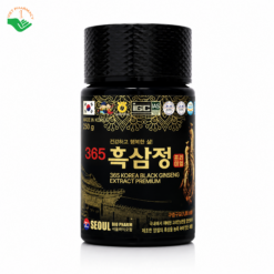Cao hắc sâm 365 Korea Black Ginseng Extract Premium Seoul Bio Pharm tăng cường trí nhớ giải độc gan, thận 4 lọ x 250g