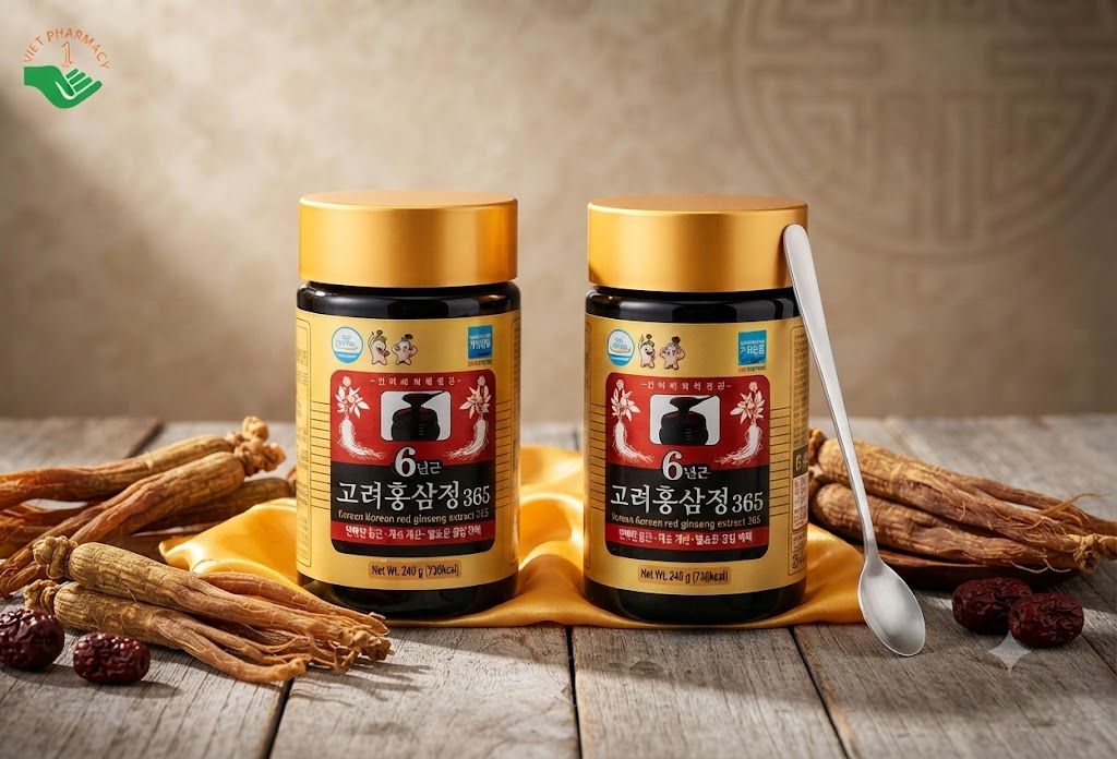 Cao hồng sâm 365 Hàn Quốc Daehan tăng cường sức đề kháng bồi bổ cơ thể Hộp 2 Lọ x 240g