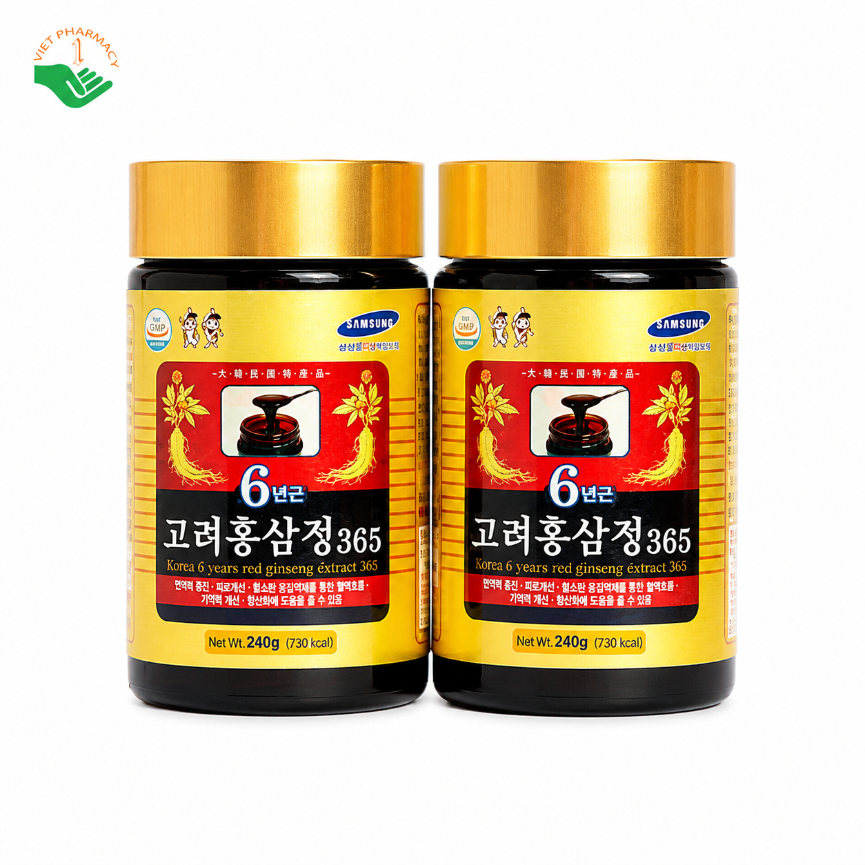 Cao hồng sâm 365 Hàn Quốc Daehan tăng cường sức đề kháng bồi bổ cơ thể Hộp 2 Lọ x 240g