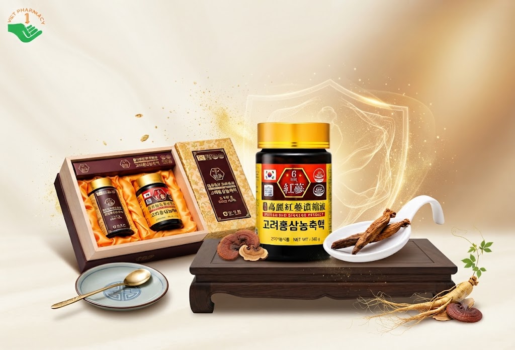 Cao hồng sâm cô đặc Gibogam tăng cường sức khỏe và hệ miễn dịch hộp 240g