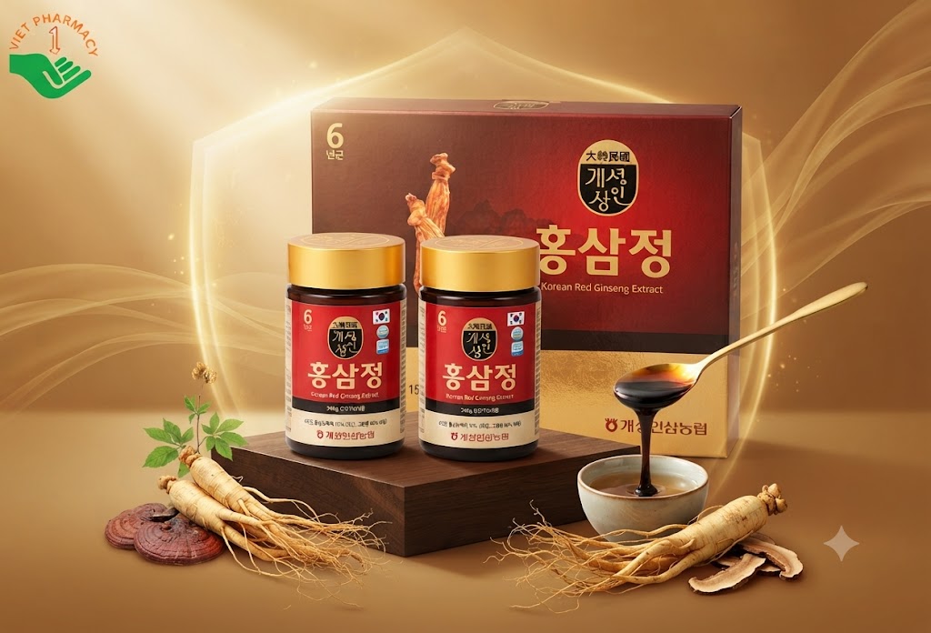  Cao hồng sâm Hàn Quốc Nonghyup chính hãng giúp bồi bổ sức khỏe toàn diện, bổ máu hộp 2 lọ 240g 