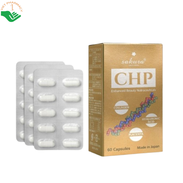CHP Enhanced Beauty Nutraceuticals Sakura giúp da trắng sáng, tươi trẻ, hạn chế lão hóa (Hộp 60 viên)