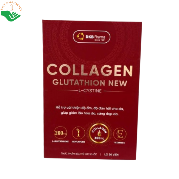 Collagen Glutathion New DKB Pharma giảm lão hóa và sạm nám, dưỡng da sáng đẹp (Hộp 30 viên)