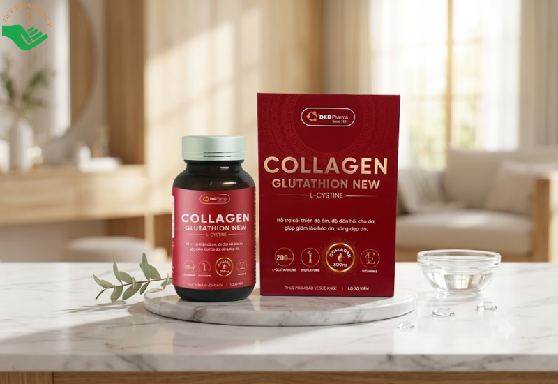 Collagen Glutathion New DKB Pharma giảm lão hóa và sạm nám, dưỡng da sáng đẹp (Hộp 30 viên)