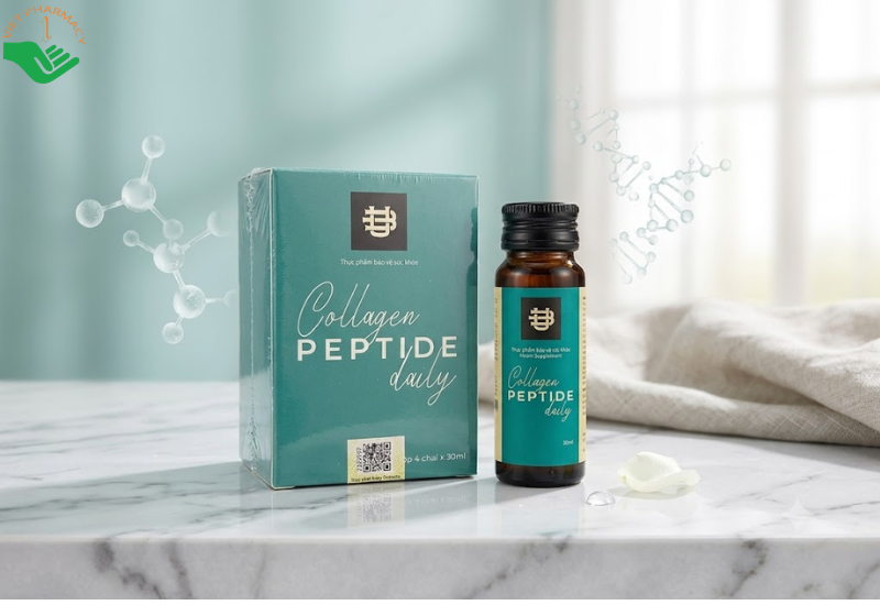 Collagen Peptide Daily Bách Thảo Dược hạn chế quá trình lão hóa, hỗ trợ làm sáng da (Hộp 4 lọ x 30ml)
