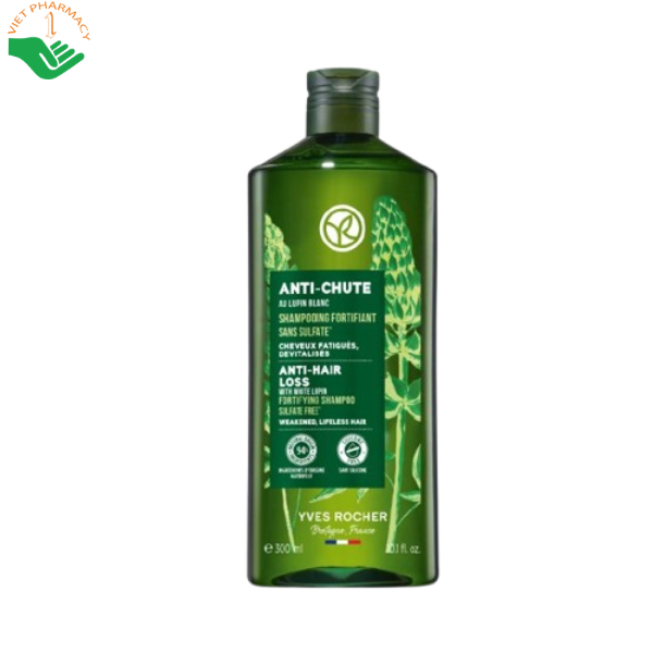 Dầu gội Anti-Hair Loss With White Lupin Fortifying Shampoo Sulfate Free Yves Rocher giảm tóc gãy rụng và giúp tóc chắc khoẻ từ gốc đến ngọn (Chai 300ml)