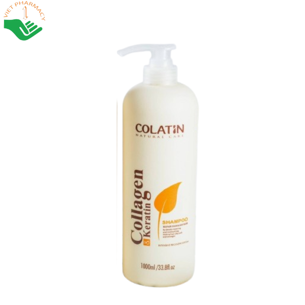 Dầu gội và xả Collagen và Keratin Colatin Natural Care phục hồi tóc hư tổn (Dầu gội 500ml + Dầu xả 500ml)