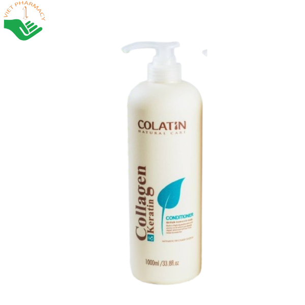 Dầu gội và xả Collagen và Keratin Colatin Natural Care phục hồi tóc hư tổn (Dầu gội 500ml + Dầu xả 500ml)