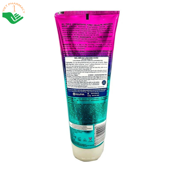 Gel tan mỡ Eveline Cosmetics Slim Extreme 4D Scalpel Turbo Cellulite Reductor làm săn chắc, giảm mỡ chảy xệ, da sần vỏ cam ở vùng bụng, eo, đùi (Tuýp 250ml)