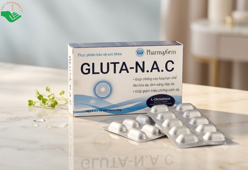Gluta-N.A.C Medzavy giúp da sáng mịn, cải thiện nám da (Hộp 3 vỉ x 10 viên)