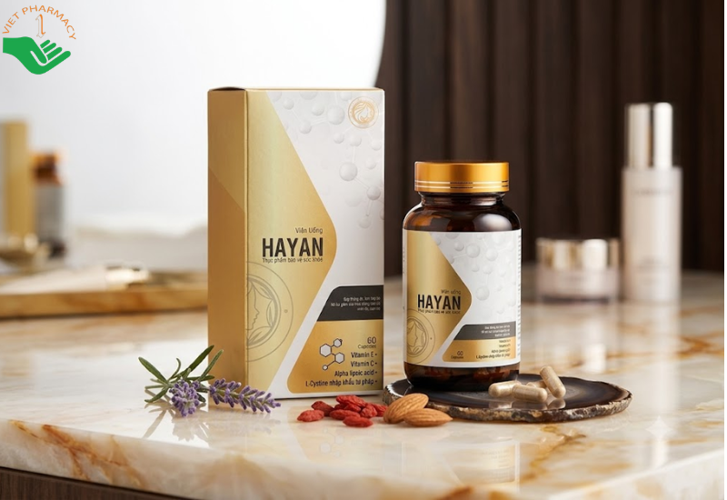 Hayan Phuongdong Pharma hỗ trợ da tươi sáng, giảm tình trạng da khô, sạm màu (Hộp 60 viên)