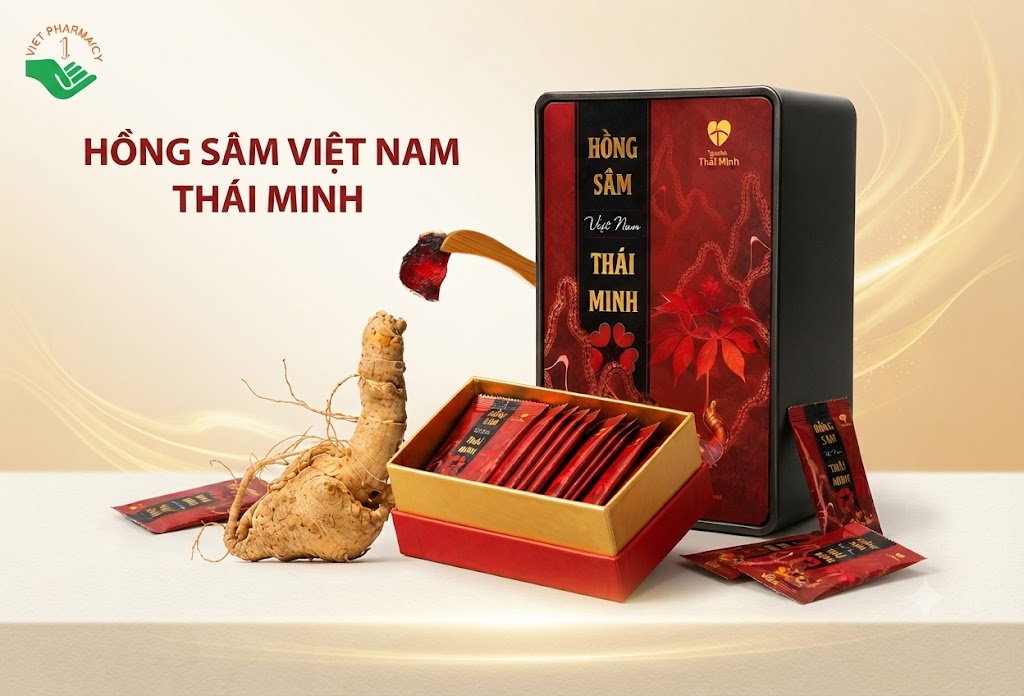 Hồng Sâm Việt Nam Thái Minh tăng cường sức đề kháng, kéo dài tuổi thọ hộp 14 gói x 2g
