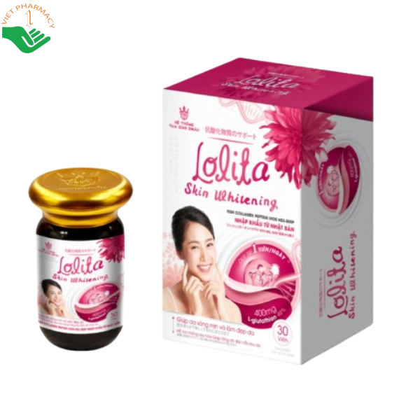 Lolita Skin Whitening Vạn Sinh P&B giúp da tươi sáng, làm chậm lão hóa (Hộp 30 viên)