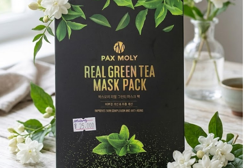 Mặt nạ dưỡng ẩm Pax Moly Real Green Tea Mask (Hộp 10 miếng)