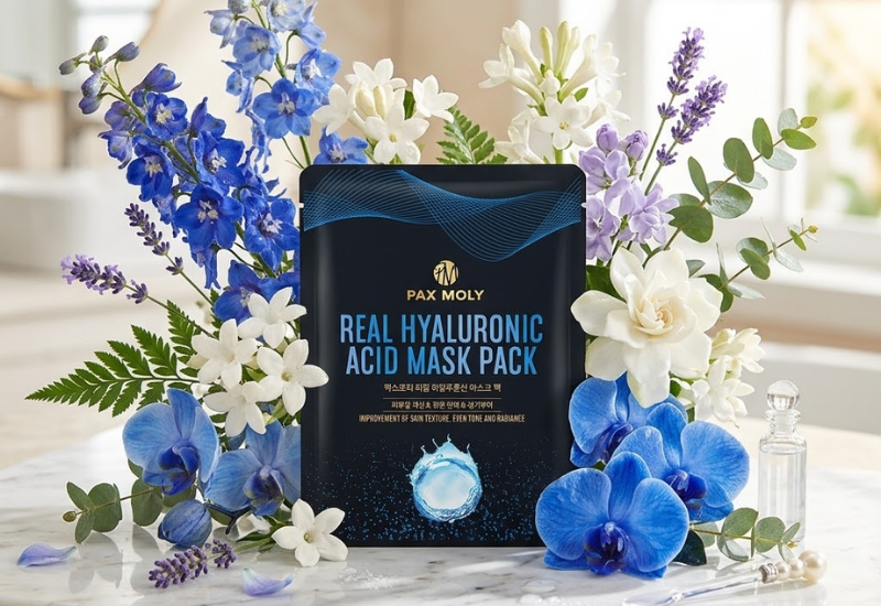 Mặt nạ dưỡng ẩm PAX MOLY Real Hyaluronic Acid Mask Pack (Hộp 10 miếng)