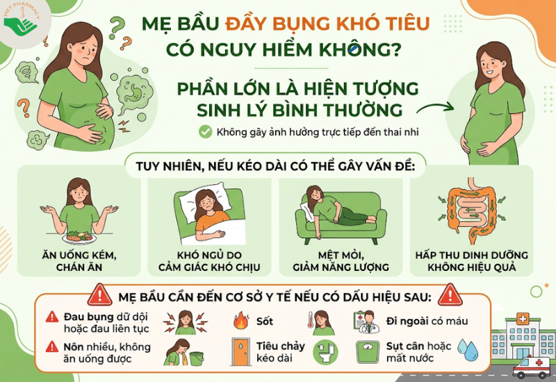 Mẹ bầu bị đầy bụng khó tiêu phải làm sao? 5 cách cải thiện hiệu quả ngay tại nhà