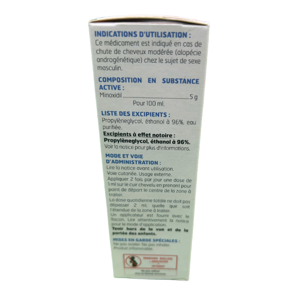 Dung dịch xịt hỗ trợ mọc tóc và ngăn ngừa rụng tóc Minoxidil Bailleul 5% (Hộp 3 chai x 60ml)