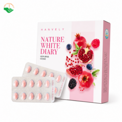 Nature White Diary Hanvely hỗ trợ cải thiện thâm sạm và dưỡng sáng da (Hộp 3 vỉ x 10 viên)