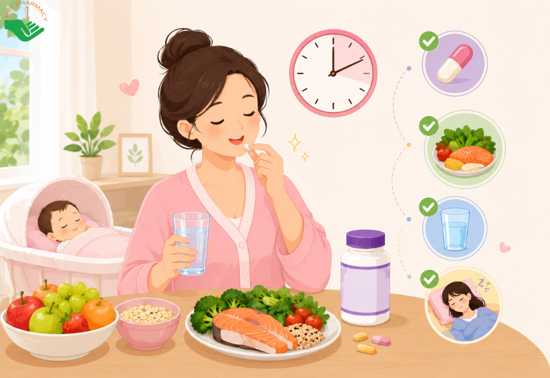 Những lưu ý khi bổ sung vitamin tổng hợp cho mẹ sau sinh