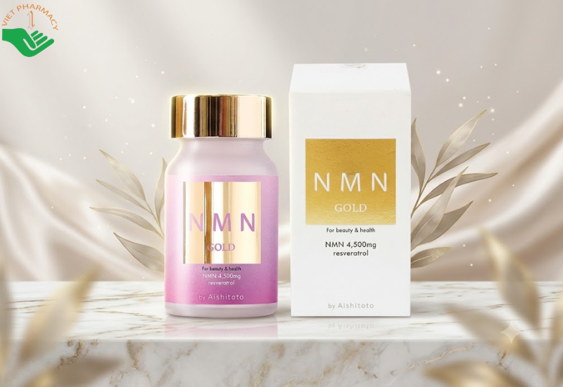  NMN Gold Aishitoto dưỡng da sáng khỏe, làm chậm quá trình lão hóa (Hộp 60 viên)