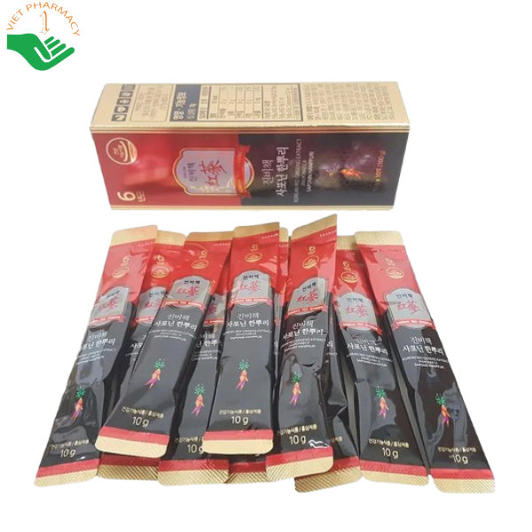 Nước cốt hồng sâm Saponin Hanppuri BTGin tăng cường sức đề kháng, hỗ trợ lưu thông khí huyết (Hộp 30 gói x10g)
