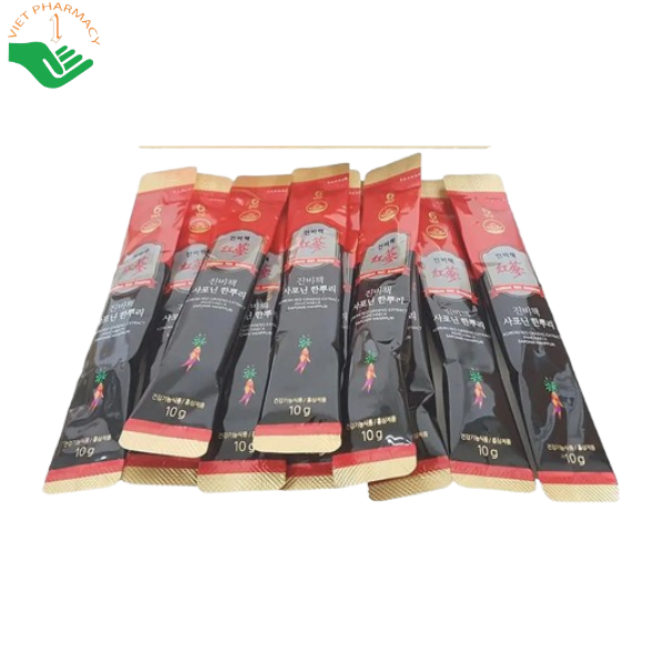 Nước cốt hồng sâm Saponin Hanppuri BTGin tăng cường sức đề kháng, hỗ trợ lưu thông khí huyết (Hộp 30 gói x10g)