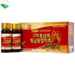 Nước hồng sâm Đông Trùng Hạ Thảo Biok bồi bổ sức khỏe, tăng cường sức đề kháng, ngăn ngừa lão hóa (Hộp 10 chai x 100ml)