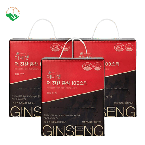 Nước hồng sâm Hàn Quốc Korean Red Ginseng Sticks Innerset bồi bổ cơ thể, tăng sức đề kháng hộp 100 gói