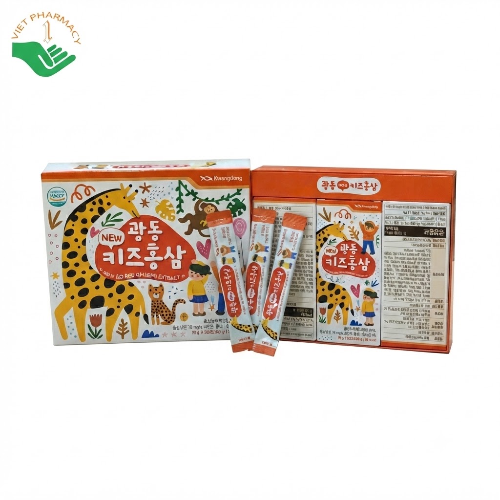 Nước hồng sâm hươu cao cổ Baby Kwangdong hỗ trợ tăng đề kháng và phát triển chiều cao hộp 30 gói x 10g