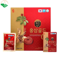 Nước hồng sâm Nhung Hươu Linh Chi Gold Q Hàn Quốc Hansusam giúp bồi bổ toàn diện, tăng khả năng miễn dịch, hỗ trợ tăng hiệu quả làm việc (Hộp 30 gói x 50ml)