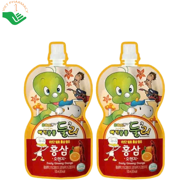 Nước hồng sâm trẻ em Dooly Paldo giúp tăng cường sức đề kháng, nâng cao khả năng tập trung (Túi 100ml)