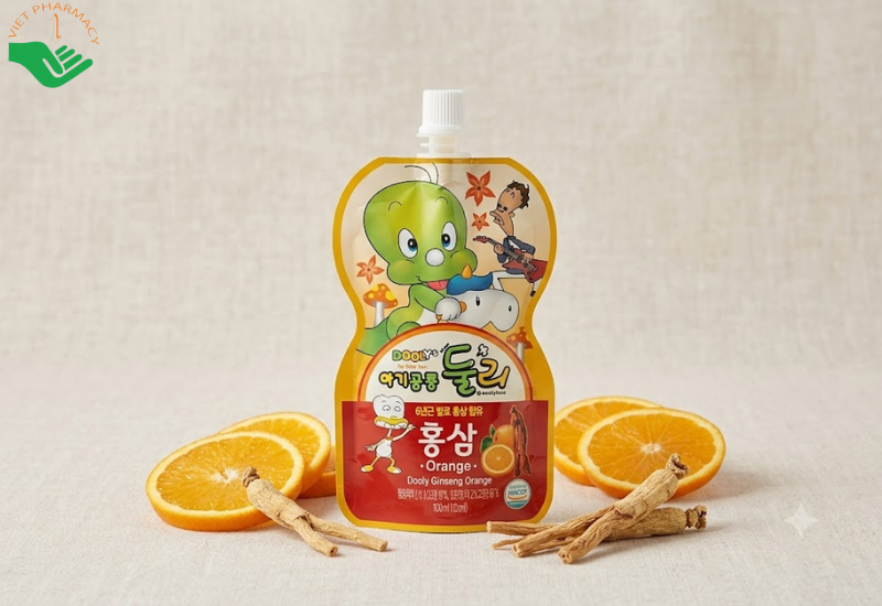 Nước hồng sâm trẻ em Dooly Paldo giúp tăng cường sức đề kháng, nâng cao khả năng tập trung (Túi 100ml)