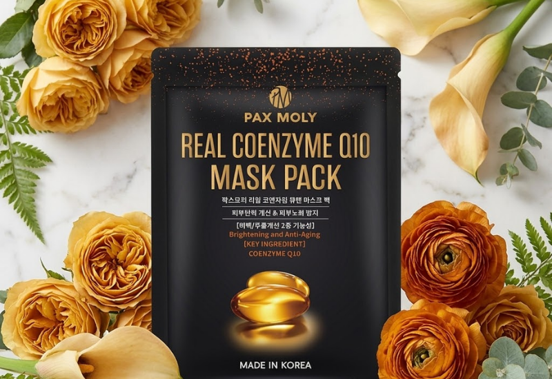 Mặt nạ dưỡng ẩm Pax Moly Real Coenzyme Q10 Mask Pack (Hộp 10 miếng)