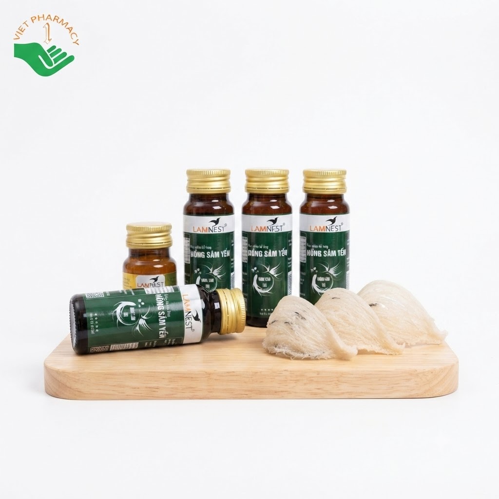 Thực phẩm bổ sung Hồng Sâm Yến Lamnest hỗ trợ bồi bổ sức khoẻ, tăng cường sức khoẻ hộp 5 lọ x 50ml