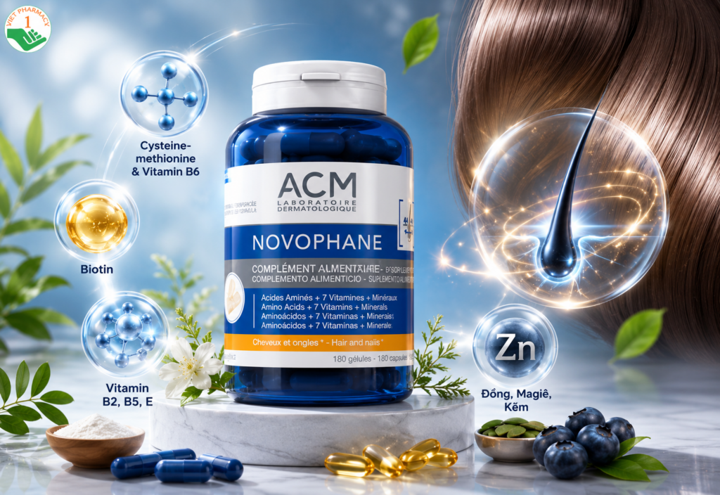 Viên uống bổ tóc và móng Novophane Hair and Nail ACM Laboratoire
